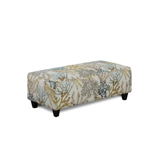 Southern Home Furnishings - Labyrinth Cocktail Ottoman in Off-White - 100 Coral Reef Carribean Cocktail Ottoman - GreatFurnitureDeal