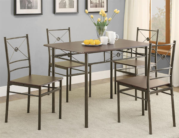 Coaster Furniture - 100033 Dark Bronze 5 Piece Dining Set - 100033 - GreatFurnitureDeal