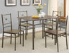Coaster Furniture - 100033 Dark Bronze 5 Piece Dining Set - 100033
