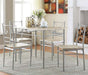 Coaster Furniture - 100035 Brushed Silver 5 Piece Dining Set - 100035 - GreatFurnitureDeal