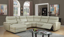 Myco Furniture - Brayden Leather Gel Power Reclining Sectional in Taupe - 1001-IV