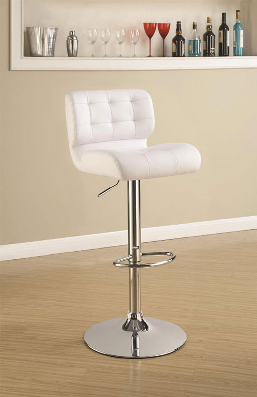 Coaster Furniture - White Adjustable Bar Stool Set of 2 - 100546