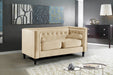 Meridian Furniture - Taylor Velvet Loveseat in Beige - 642BE-L - GreatFurnitureDeal