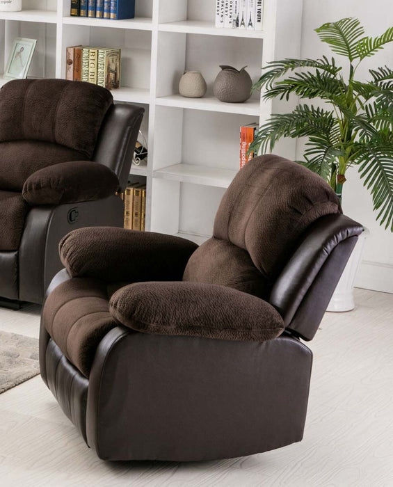Myco Furniture - Camilla Recliner Chair in Two-Tone Chocolate & Brown - 1006-C-BR - GreatFurnitureDeal