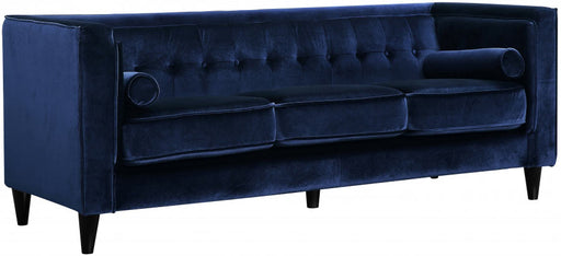 Meridian Furniture - Taylor Velvet Sofa in Navy - 642Navy-S - GreatFurnitureDeal