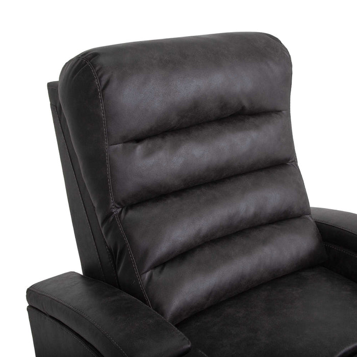 Franklin Furniture - Tipton Home Theater Recliner w/ Power Headrest, Power Recline, Dual Arm Cupholders, and Dual Arm Storage in Slate - 7444-SLATE