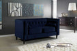 Meridian Furniture - Taylor Velvet Loveseat in Navy - 642Navy-L - GreatFurnitureDeal