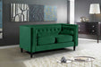 Meridian Furniture - Taylor Velvet Loveseat in Green - 642Green-L - GreatFurnitureDeal