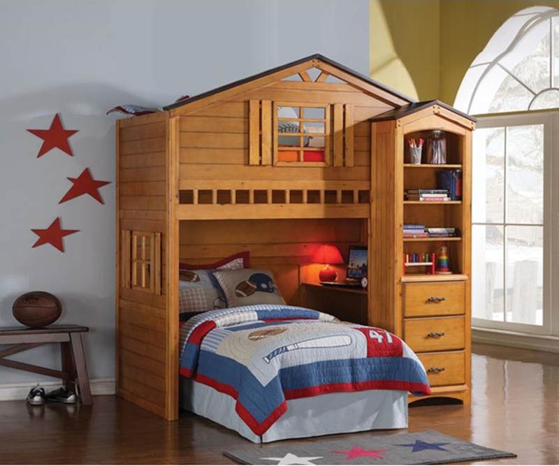 Acme Furniture - Tree House Loft Bed in Oak - 10160 - GreatFurnitureDeal