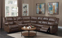 Myco Furniture - Theo Brown Leather Gel Reclining Sectional - 1016
