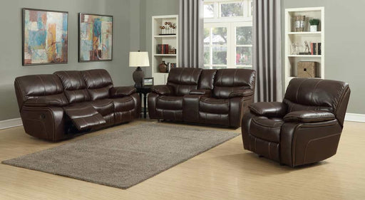 Myco Furniture - Banner 3 Piece Reclining Living Room Set in Brown - 1019-BR-SLC - GreatFurnitureDeal