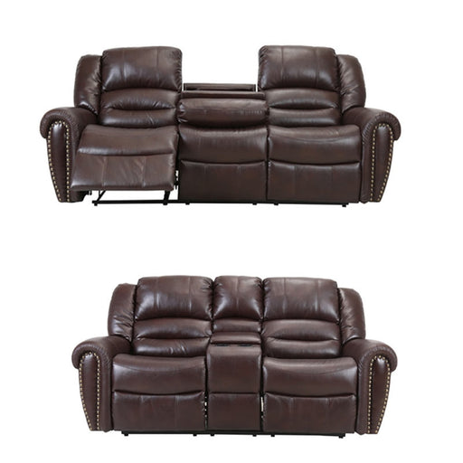 Myco Furniture - Braxton 2 Piece Sofa Set in Brown - 1026-SL-BR
