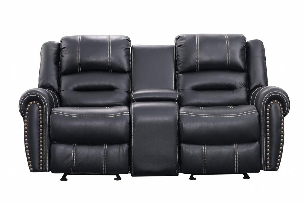 Myco Furniture - Braxton 2 Piece Sofa Set in Black - 1027-SL-BK - GreatFurnitureDeal