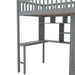 GFD Home - Twin size Loft Bed with Bookshelf,Drawers,Desk,and Wardrobe-Gray - GreatFurnitureDeal