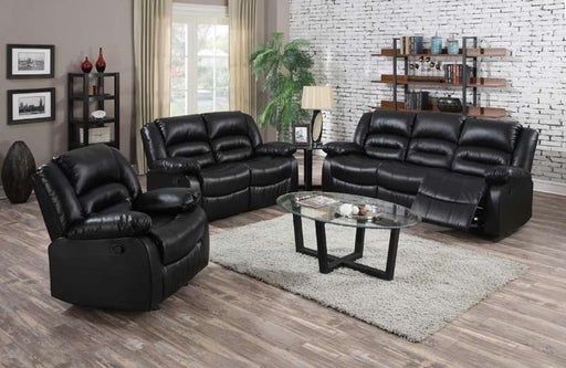 Myco Furniture - Eden Black Leather Reclining Loveseat - 1036-L-BK - GreatFurnitureDeal