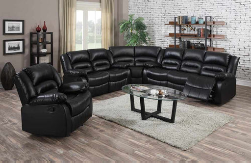 Myco Furniture - Branson Black Leather Reclining Sectional - 1036-SEC