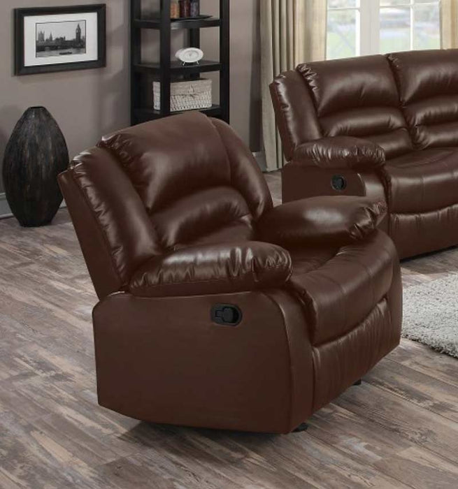 Myco Furniture - Eden Brown Leather Reclining Chair - 1037-C-BR