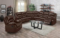 Myco Furniture - Branson Brown Leather Reclining Sectional - 1037-SEC