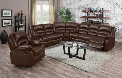 Myco Furniture - Branson Brown Leather Reclining Sectional - 1037-SEC