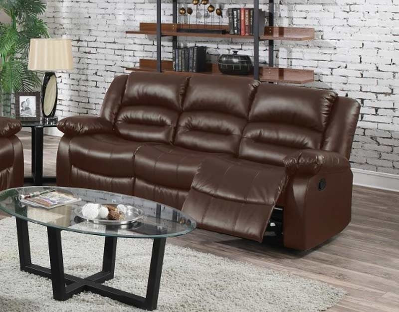 Myco Furniture - Eden Brown Leather Reclining Sofa - 1037-S-BR