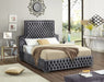 Meridian Furniture - Sedona Velvet Queen Bed in Grey - SedonaGrey-Q - GreatFurnitureDeal