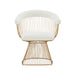 GFD Home - Modrest Chandler Modern White Shepra and Matte Gold Dining Chair - GreatFurnitureDeal