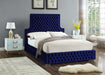 Meridian Furniture - Sedona Velvet Queen Bed in Navy - SedonaNavy-Q - GreatFurnitureDeal