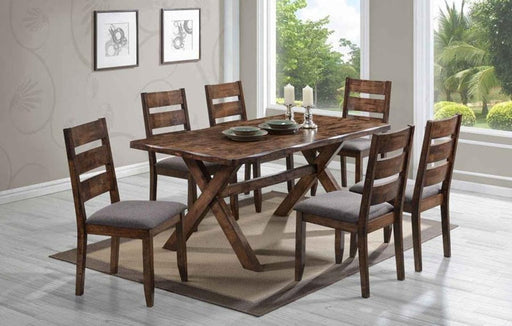 Coaster Furniture - 6 Piece Dining Set in Gray and Knotty Nutmeg - 106381-S6