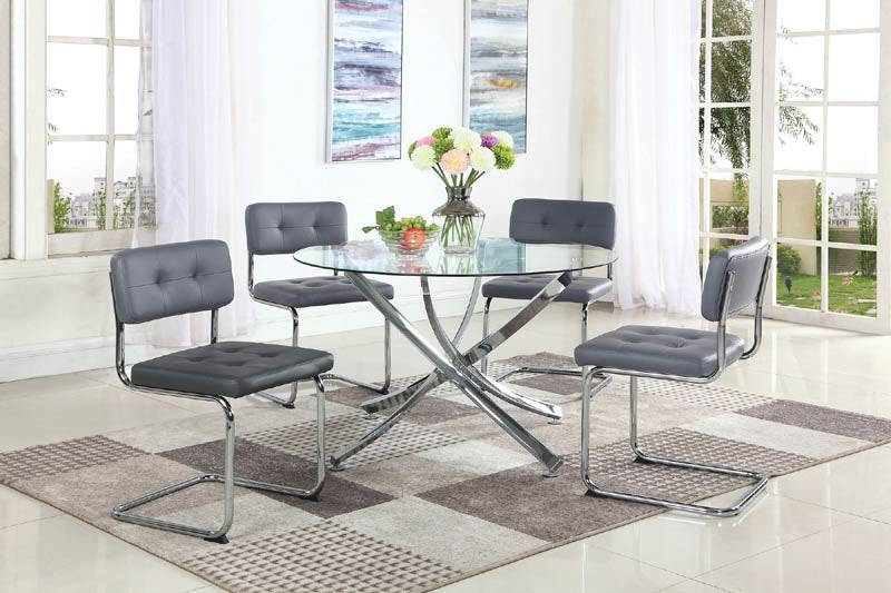 Coaster Furniture - Cudahy Polished Chrome Round Dining Table - 106440 - GreatFurnitureDeal