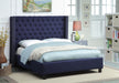 Meridian Furniture - Ashton Linen Queen Bed in Navy - AshtonNavy-Q - GreatFurnitureDeal