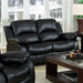 Myco Furniture - Kaden Leather Reclining Loveseat with Pillow Top Arms In Black - 1075L-BLK - GreatFurnitureDeal
