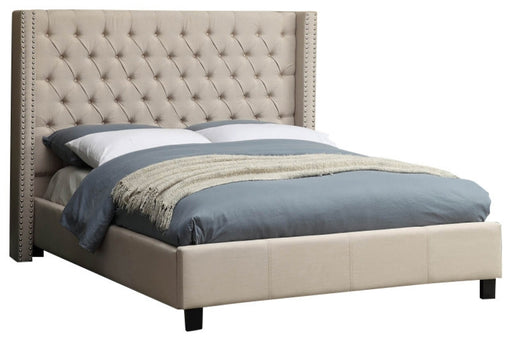 Meridian Furniture - Ashton Linen Queen Bed in Beige - AshtonBeige-Q - GreatFurnitureDeal