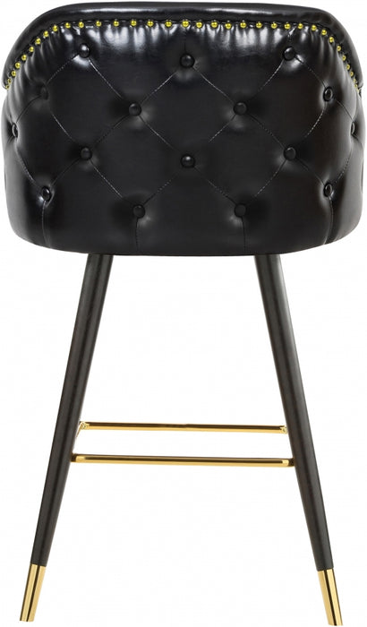 Meridian Furniture - Barbosa Faux Leather Bar-Counter Stool Set of 2 in Black - 900Black-C