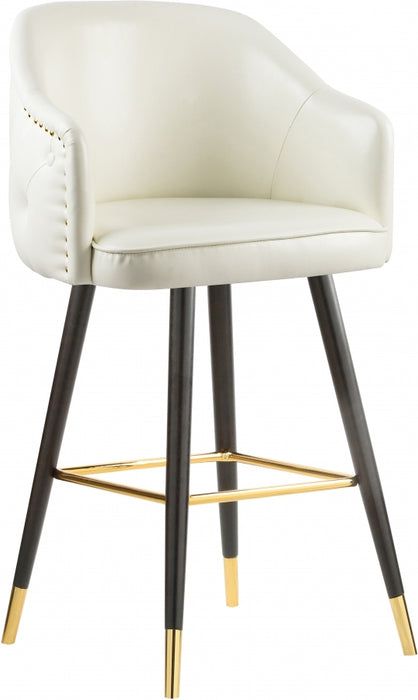 Meridian Furniture - Barbosa Faux Leather Bar-Counter Stool Set of 2 in White - 900White-C