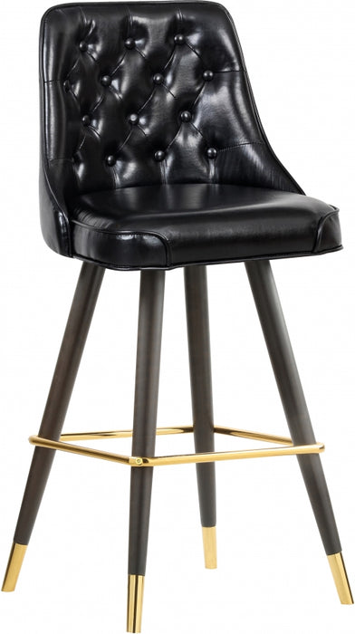 Meridian Furniture - Portnoy Faux Leather Counter Stool Set of 2 in Black - 908Black-C
