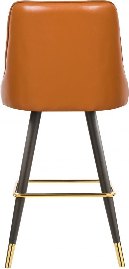 Meridian Furniture - Portnoy Faux Leather Counter Stool Set of 2 in Cognac - 908Cognac-C - GreatFurnitureDeal