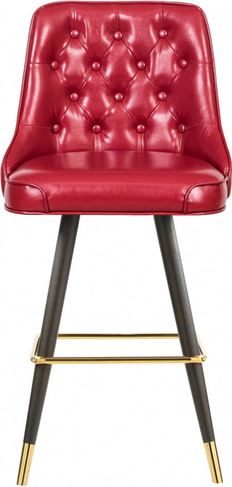 Meridian Furniture - Portnoy Faux Leather Counter Stool Set of 2 in Red - 908Red-C