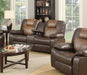 Myco Furniture - Jordana Two-Tone Brown Leather Gel Rocker Reclining Loveseat - 1100-L