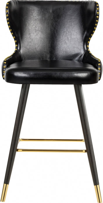 Meridian Furniture - Hendrix Faux Leather Counter Stool Set of 2 in Black - 962Black-C