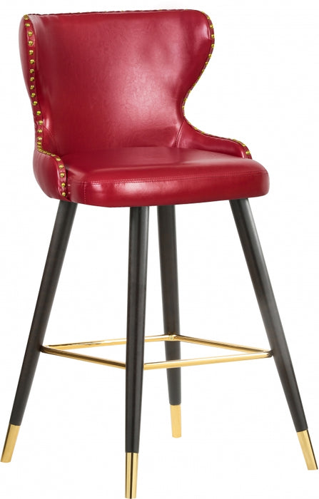 Meridian Furniture - Hendrix Faux Leather Counter Stool Set of 2 in Red - 962Red-C