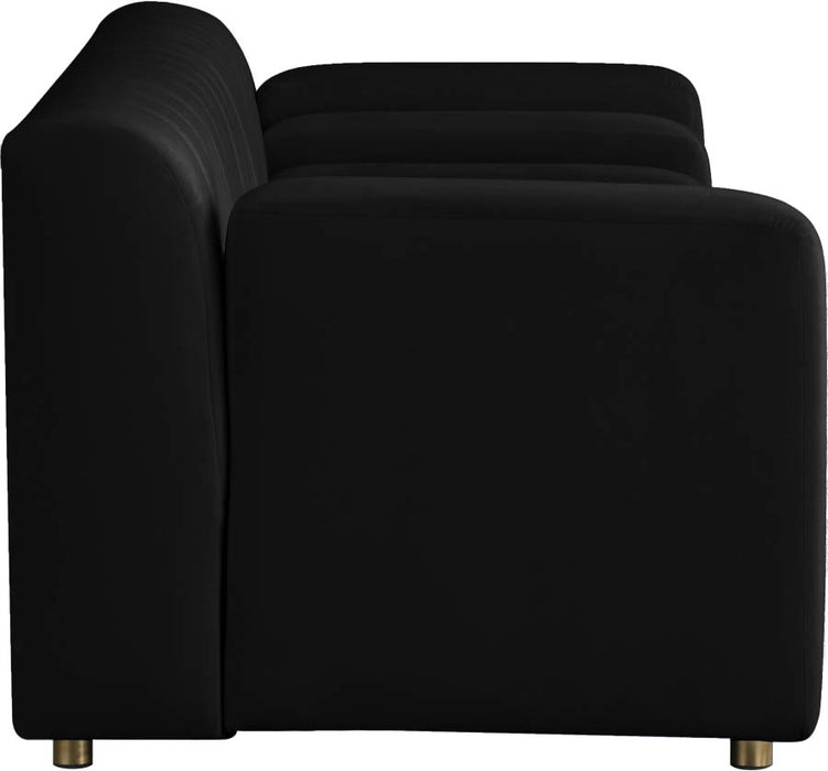 Meridian Furniture - Naya Velvet Loveseat in Black - 637Black-L - GreatFurnitureDeal