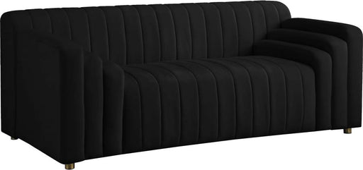 Meridian Furniture - Naya Velvet Loveseat in Black - 637Black-L - GreatFurnitureDeal