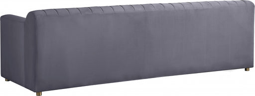 Meridian Furniture - Naya Velvet Sofa in Grey - 637Grey-S - GreatFurnitureDeal
