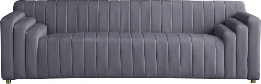 Meridian Furniture - Naya Velvet Sofa in Grey - 637Grey-S - GreatFurnitureDeal