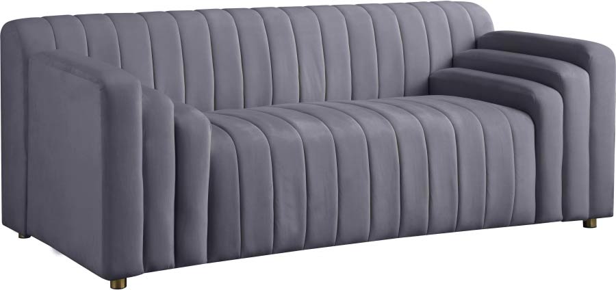 Meridian Furniture - Naya 3 Piece Living Room Set in Grey - 637Grey-S-3SET - GreatFurnitureDeal