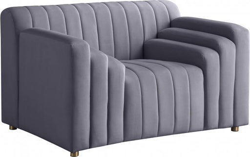 Meridian Furniture - Naya Velvet Chair in Grey - 637Grey-C - GreatFurnitureDeal