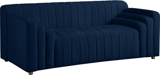 Meridian Furniture - Naya Velvet Loveseat in Navy - 637Navy-L - GreatFurnitureDeal