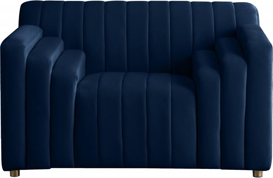 Meridian Furniture - Naya Velvet Chair in Navy - 637Navy-C - GreatFurnitureDeal