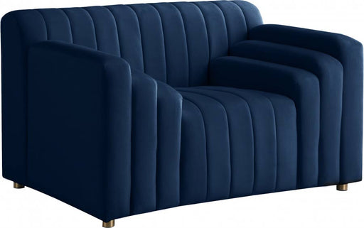 Meridian Furniture - Naya Velvet Chair in Navy - 637Navy-C - GreatFurnitureDeal