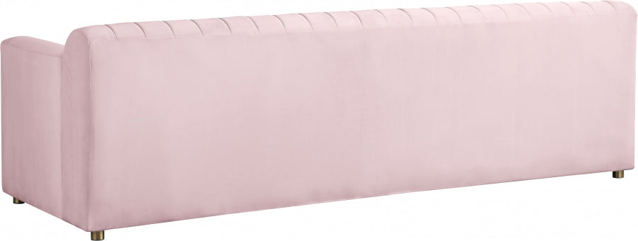 Meridian Furniture - Naya Velvet Sofa in Pink - 637Pink-S